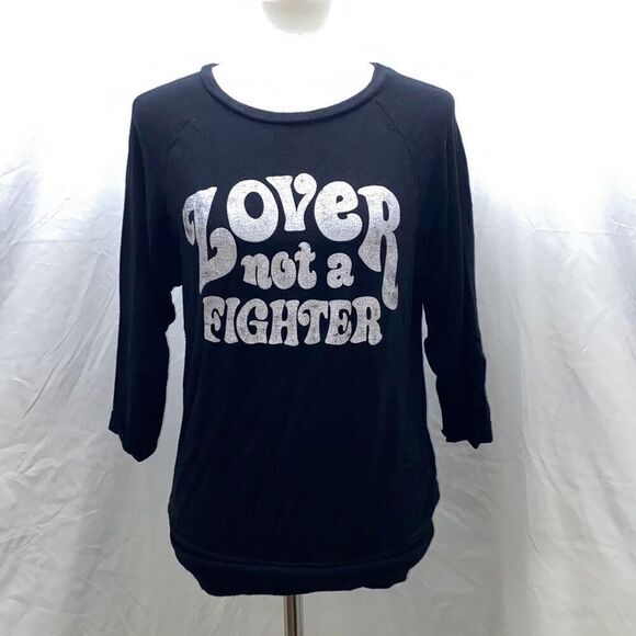 Free People Daydreamer Lover Not a Fighter 3/4 sleeve t shirt Sz XS - Picture 1 of 7